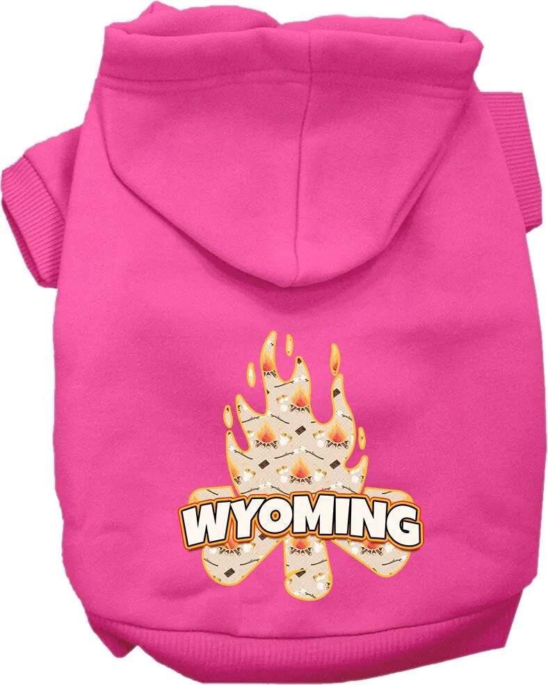 Pet Dog & Cat Screen Printed Hoodie for Medium to Large Pets (Sizes 2XL-6XL), "Wyoming Around The Campfire"