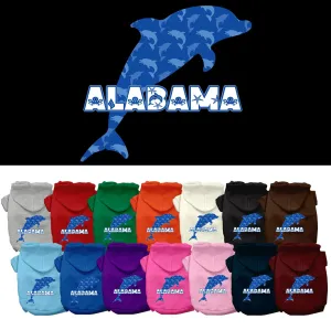 Pet Dog & Cat Screen Printed Hoodie for Small to Medium Pets (Sizes XS-XL), "Alabama Blue Dolphins"