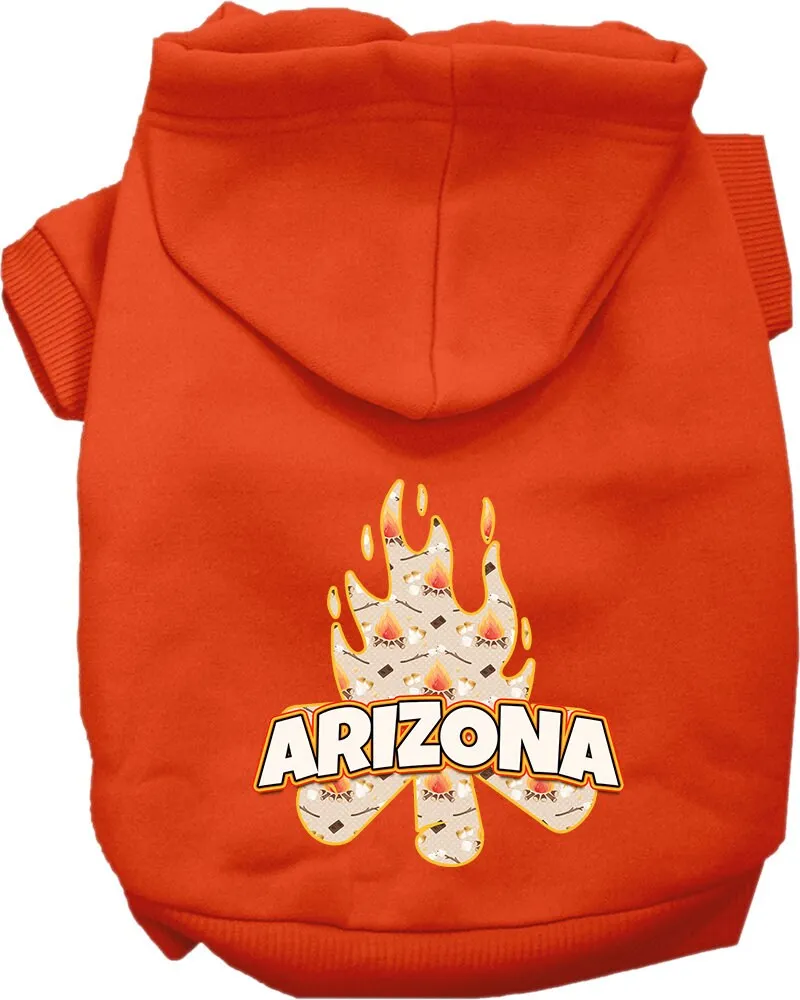 Pet Dog & Cat Screen Printed Hoodie for Small to Medium Pets (Sizes XS-XL), "Arizona Around The Campfire"