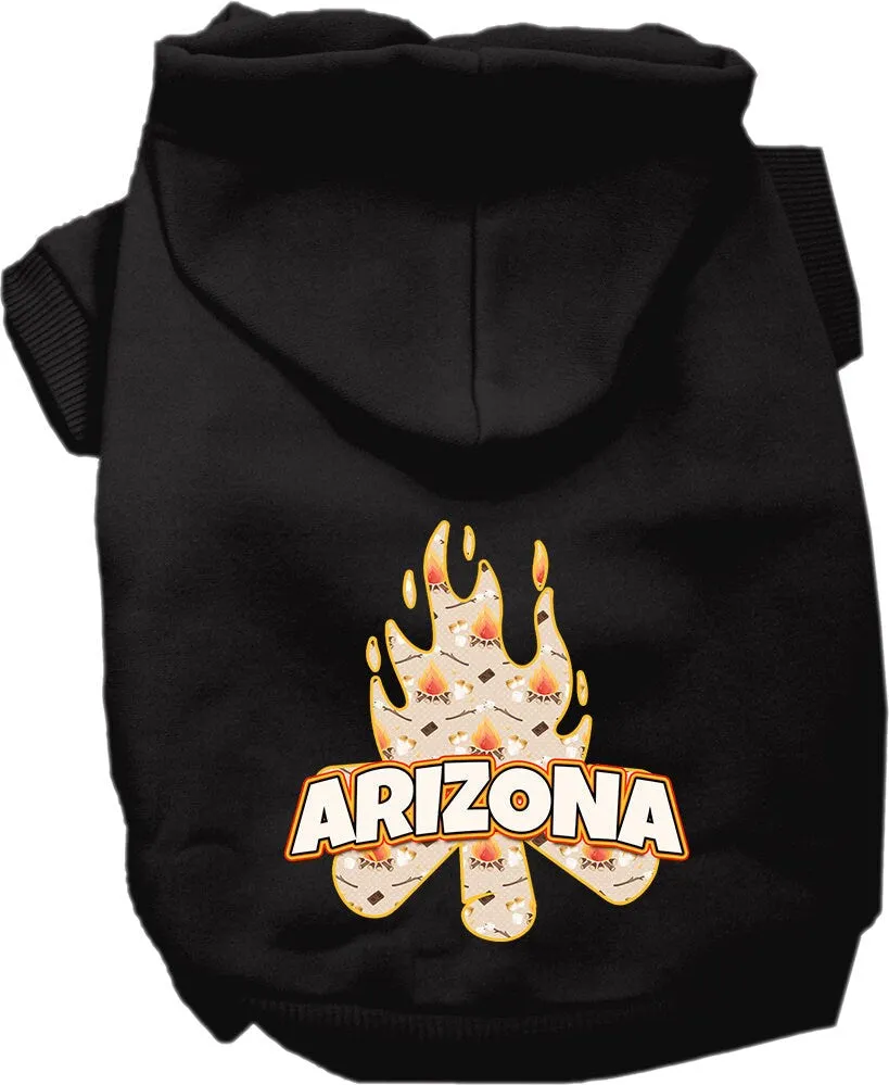 Pet Dog & Cat Screen Printed Hoodie for Small to Medium Pets (Sizes XS-XL), "Arizona Around The Campfire"