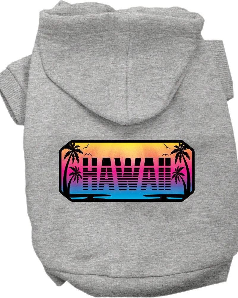 Pet Dog & Cat Screen Printed Hoodie for Small to Medium Pets (Sizes XS-XL), "Hawaii Beach Shades"