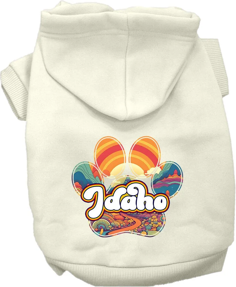 Pet Dog & Cat Screen Printed Hoodie for Small to Medium Pets (Sizes XS-XL), "Idaho Groovy Summit"