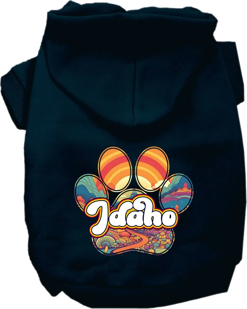 Pet Dog & Cat Screen Printed Hoodie for Small to Medium Pets (Sizes XS-XL), "Idaho Groovy Summit"