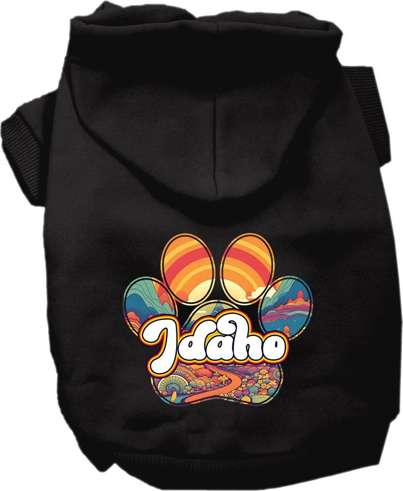 Pet Dog & Cat Screen Printed Hoodie for Small to Medium Pets (Sizes XS-XL), "Idaho Groovy Summit"