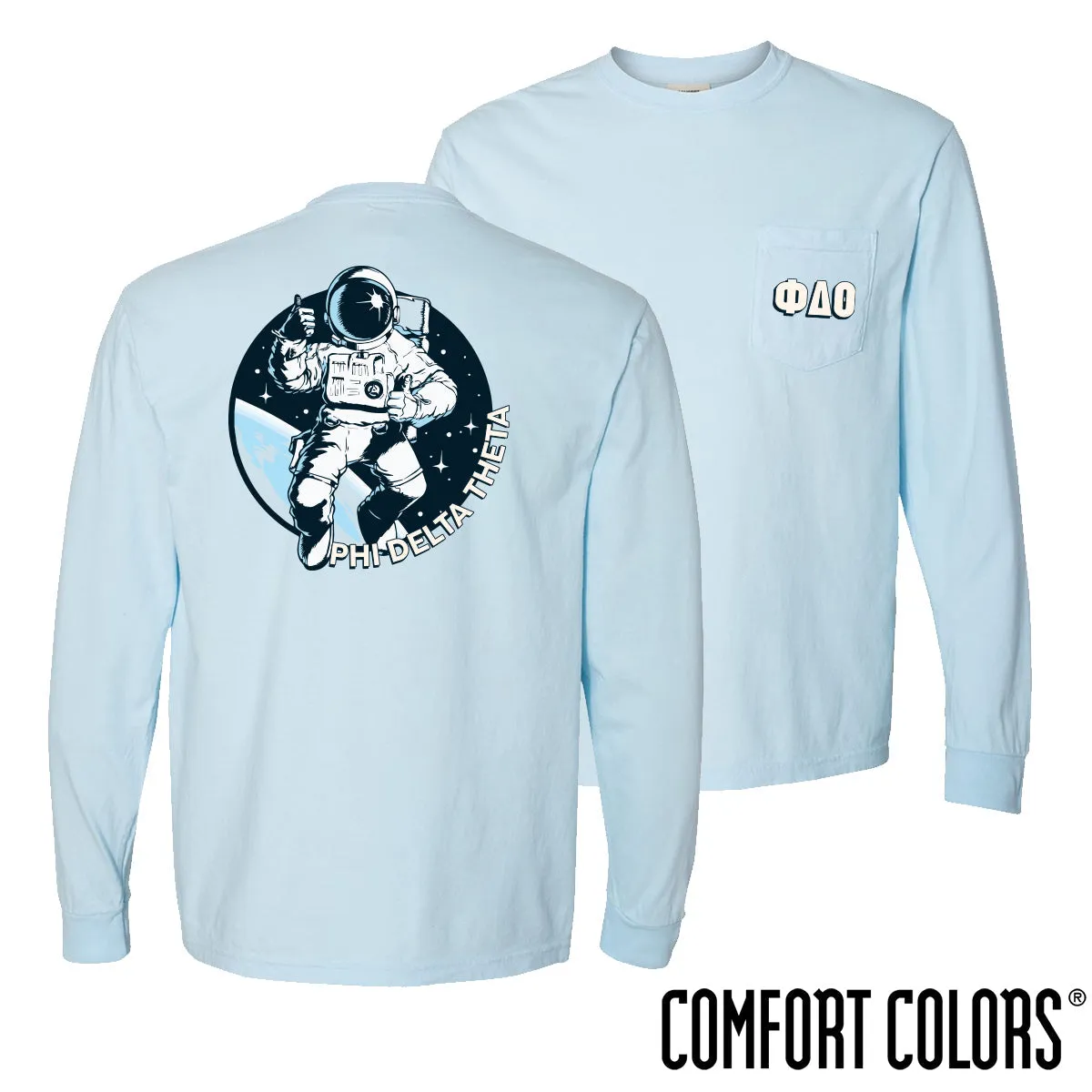 Phi Delt Comfort Colors Space Age Long Sleeve Pocket Tee