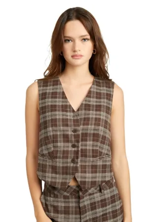 Plaid Button Up Vest