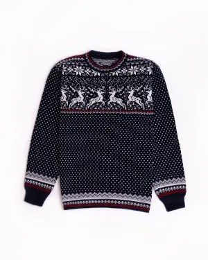 Reindeer men's round neck sweater