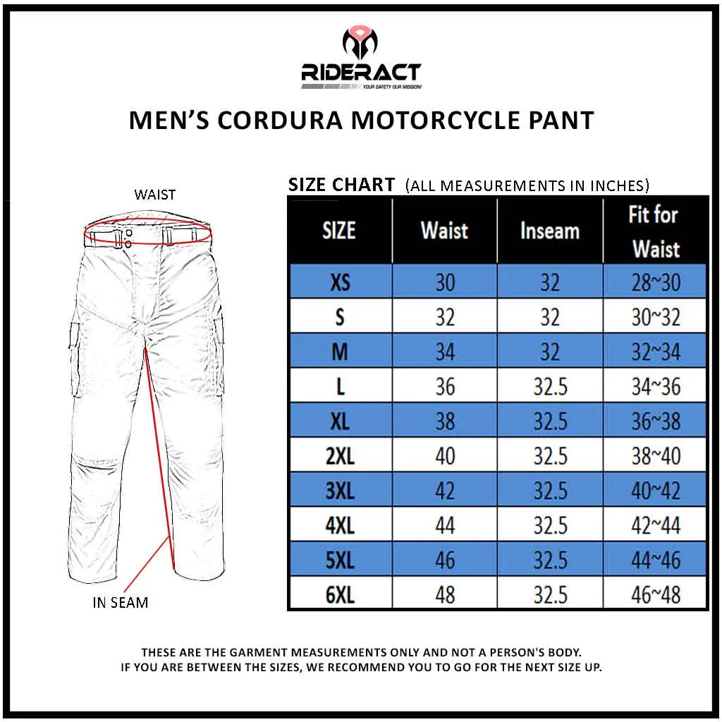 RIDERACT® Cordura Waterproof Motorcycle Pant TARZAN Khaki