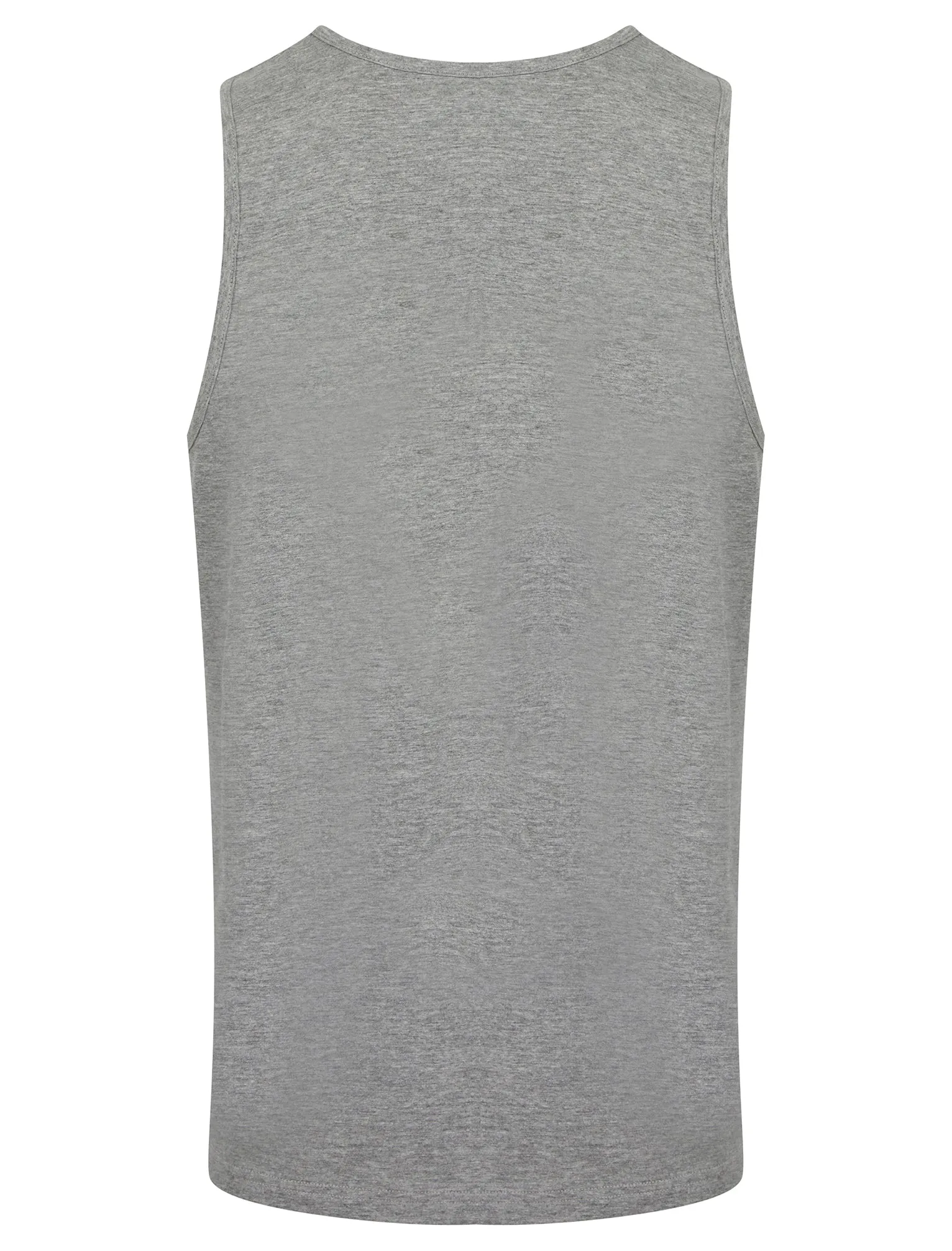 Riders Motif Print Cotton Vest Top in Mid Grey Marl - South Shore