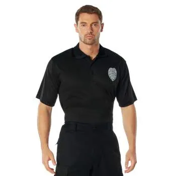 Rothco Moisture Wicking Security Polo Shirt With Badge / Black