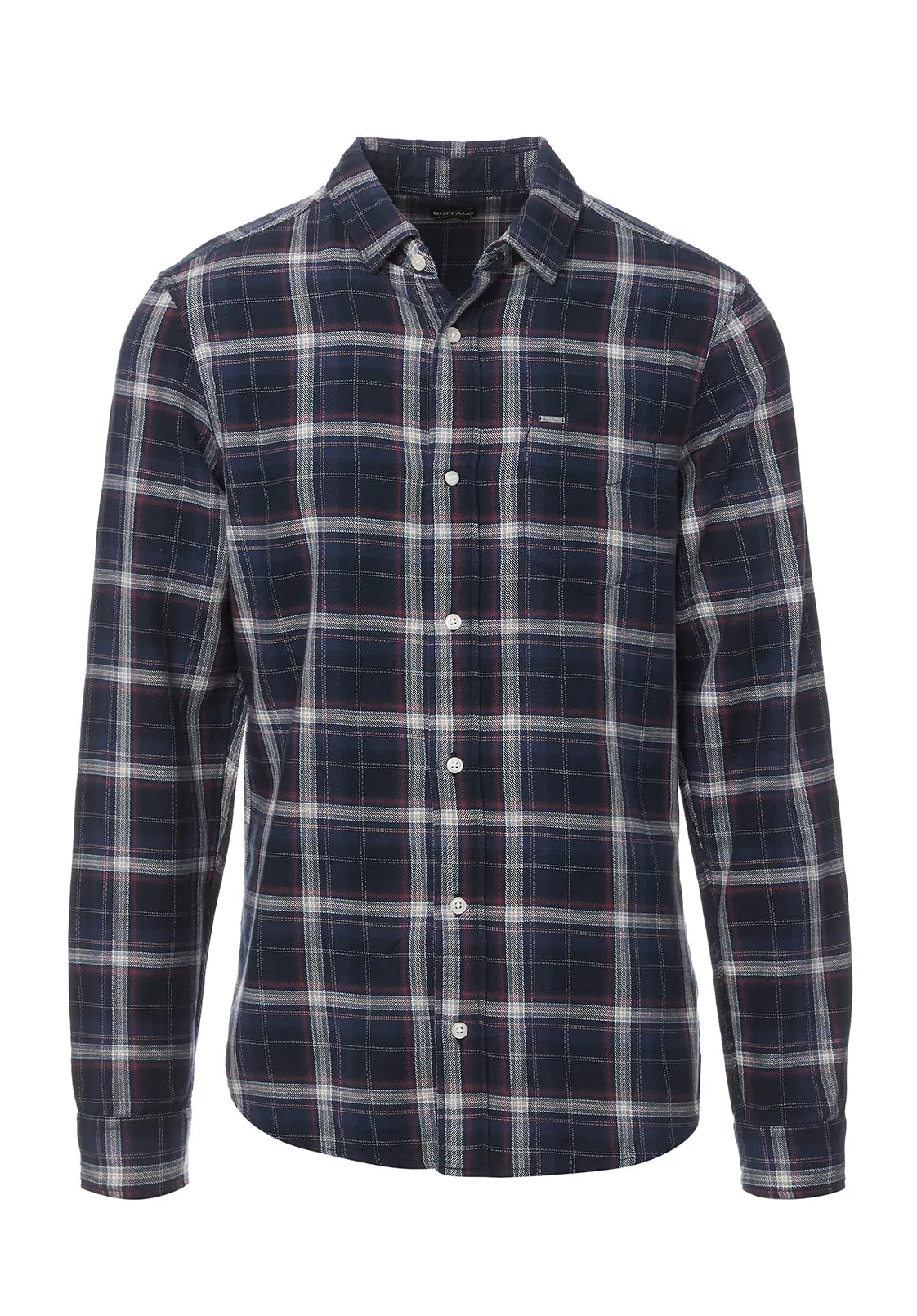 Sago Men’s Long-Sleeve Shirt in Midnight Blue Plaid - BM24029