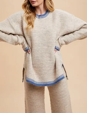 Sandra Loop Knit Oatmeal Sweater