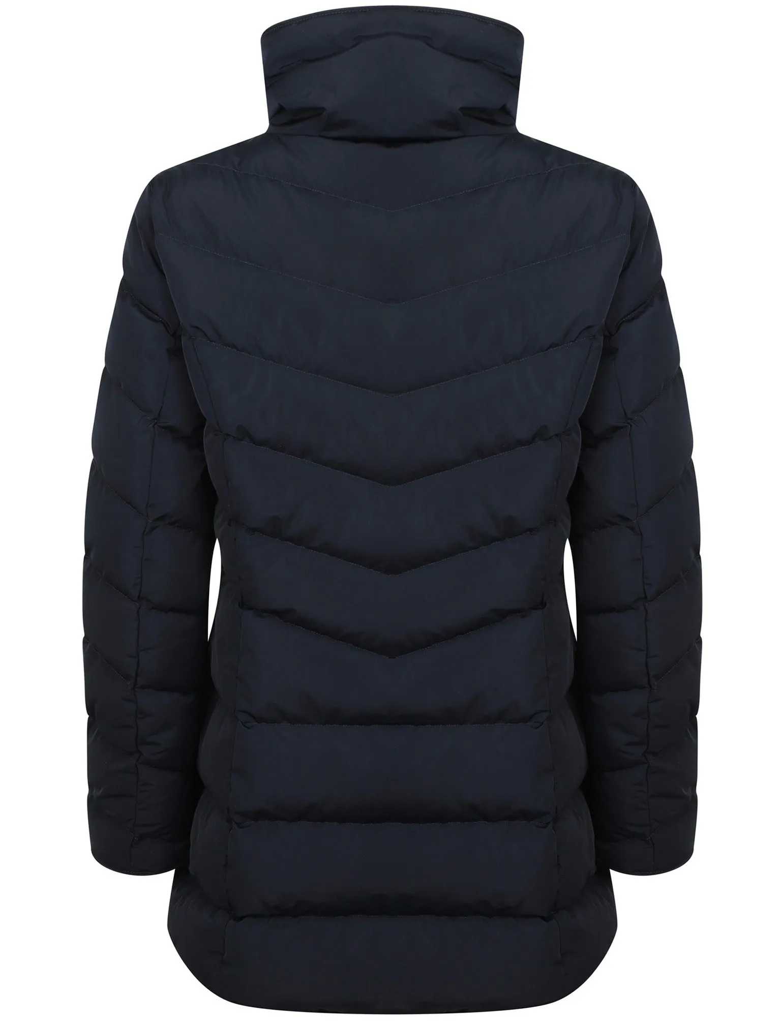 Shiso Funnel Neck Longline Puffer Coat In Navy Blazer - Tokyo Laundry