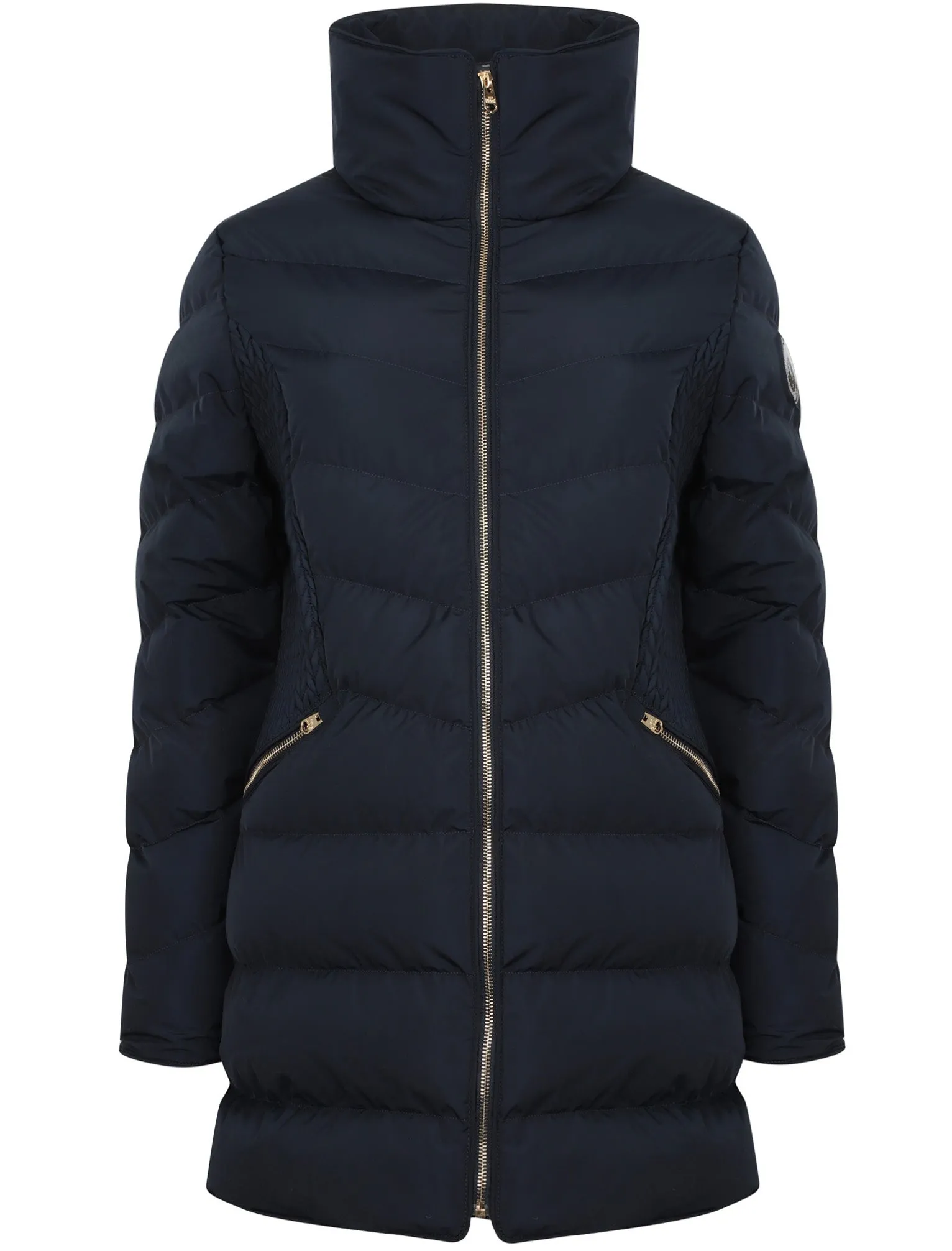 Shiso Funnel Neck Longline Puffer Coat In Navy Blazer - Tokyo Laundry