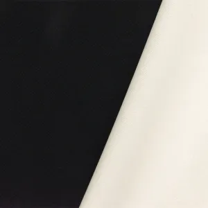 Simple Black-White Twill-Like Stretch Bonded Double Knit Fabric