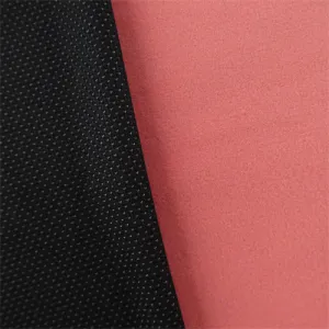 Single Sided Mesh Fleece - Rouge Pink/Black Fabric