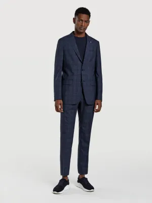 Slim fit k-easy windowpane check performance suit