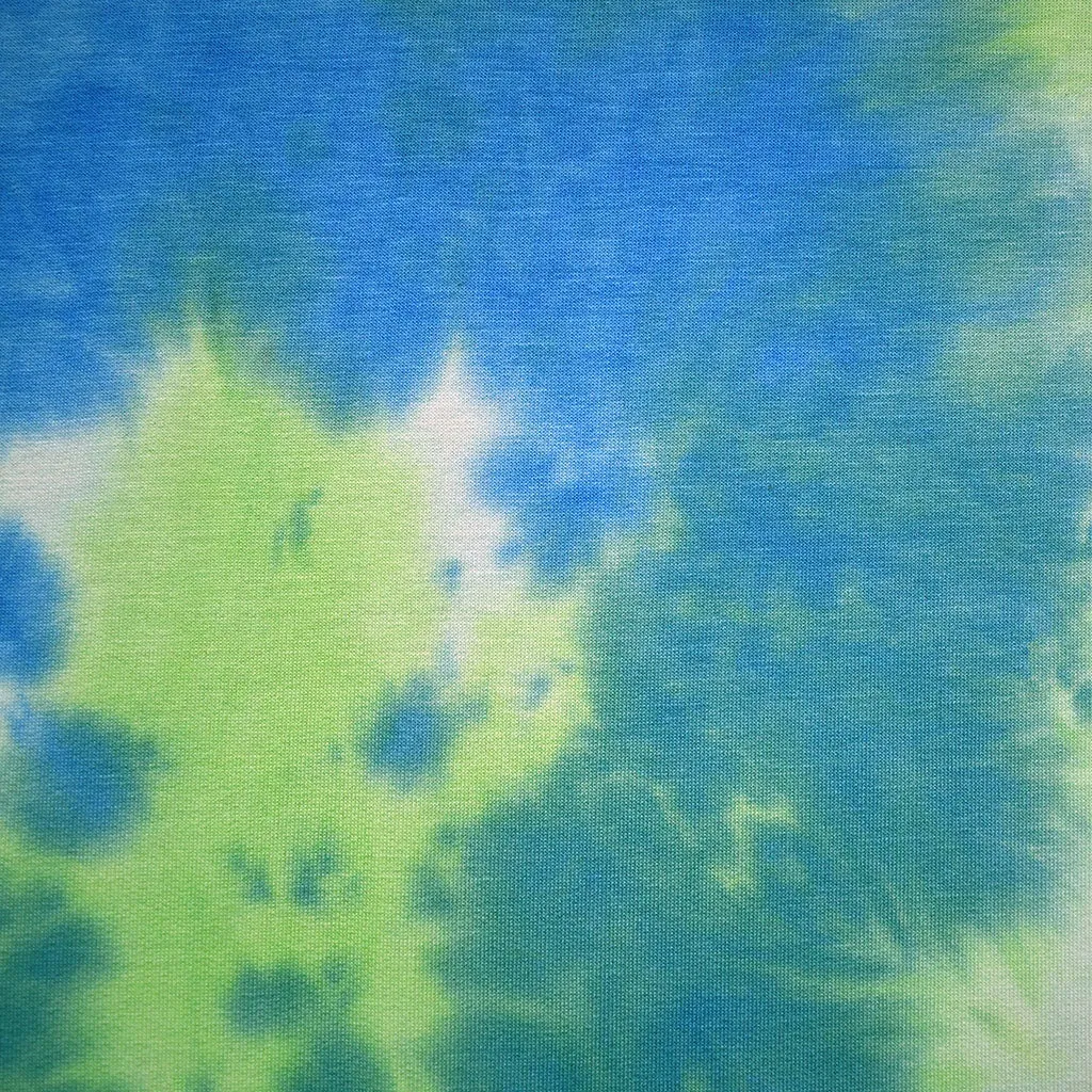 Soft Marble Dyed Jersey French Terry Blue/Lime SY