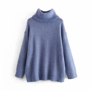 Solid Turtleneck Women Sweater Winter Warm Thicken