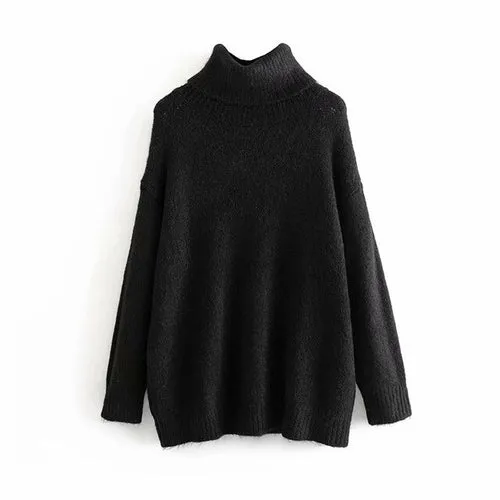 Solid Turtleneck Women Sweater Winter Warm Thicken