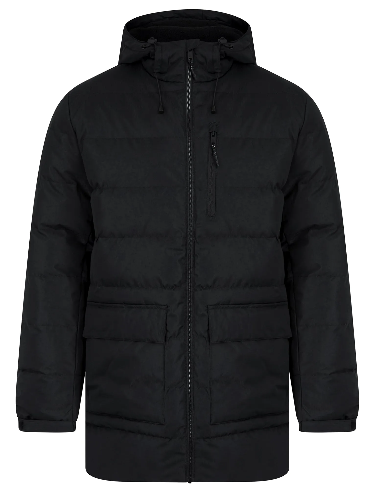 Taffy Micro-Fleece Lined Quilted Puffer Jacket with Hood in Jet Black - Tokyo Laundry