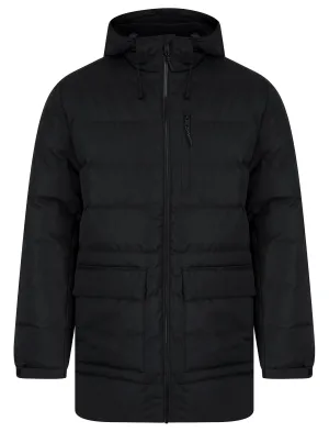 Taffy Micro-Fleece Lined Quilted Puffer Jacket with Hood in Jet Black - Tokyo Laundry