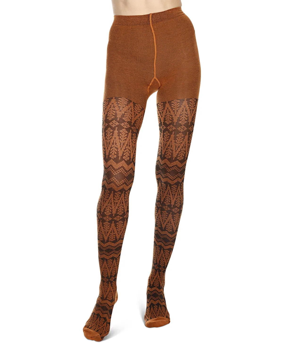 Tree Zag Geometric Sweater Tights