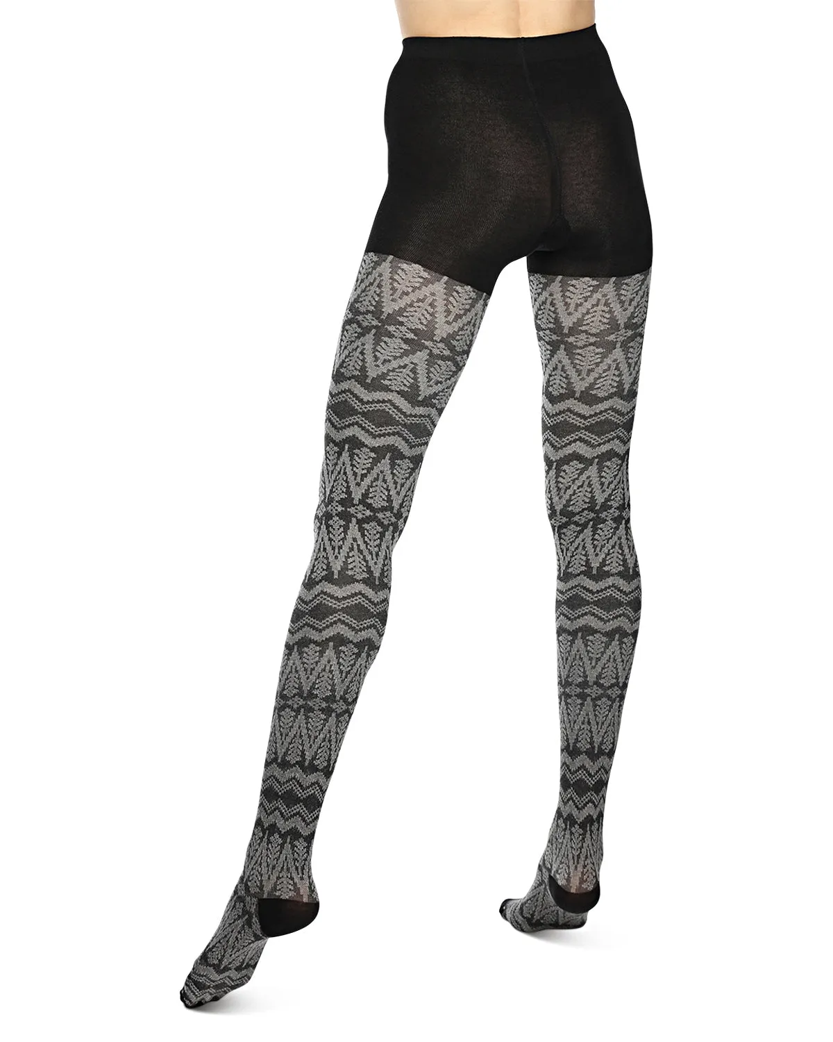 Tree Zag Geometric Sweater Tights