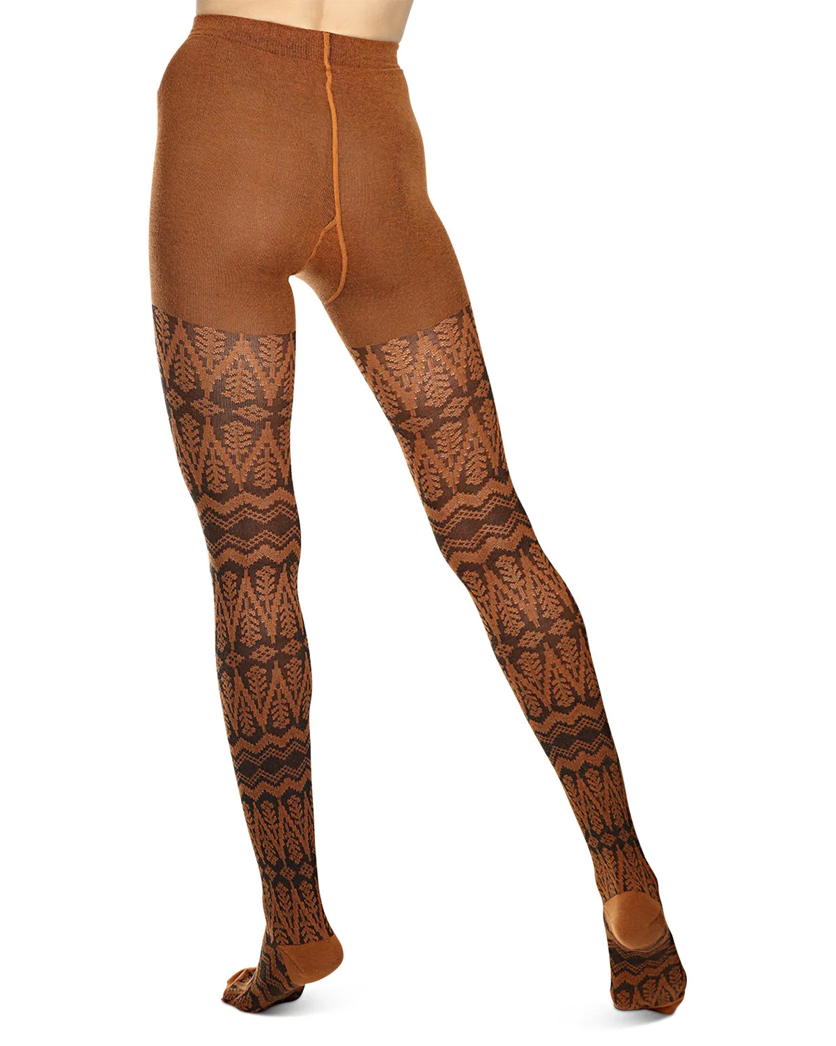 Tree Zag Geometric Sweater Tights