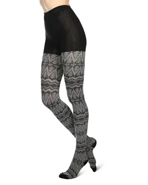 Tree Zag Geometric Sweater Tights