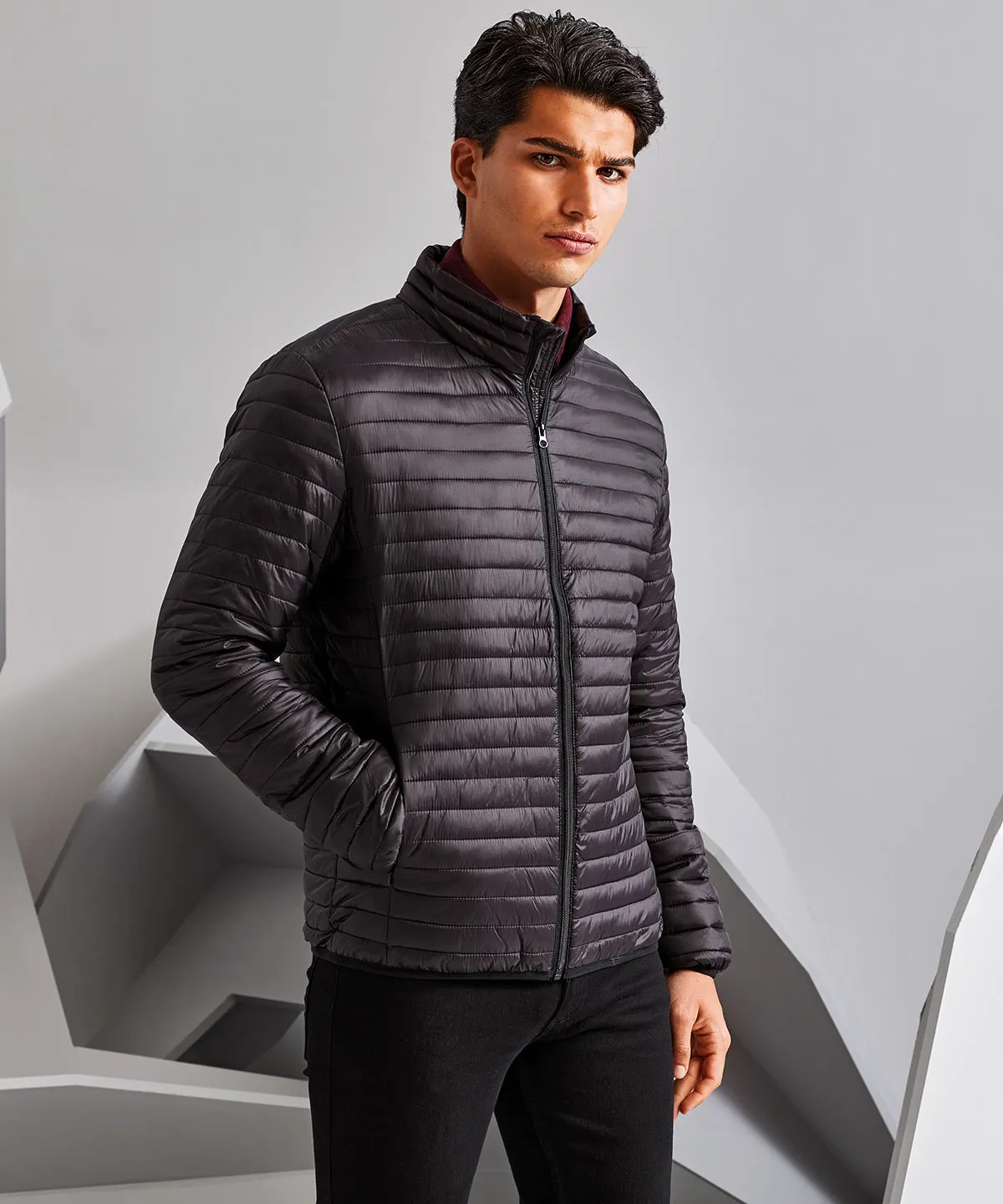 Tribe fineline padded jacket | Navy