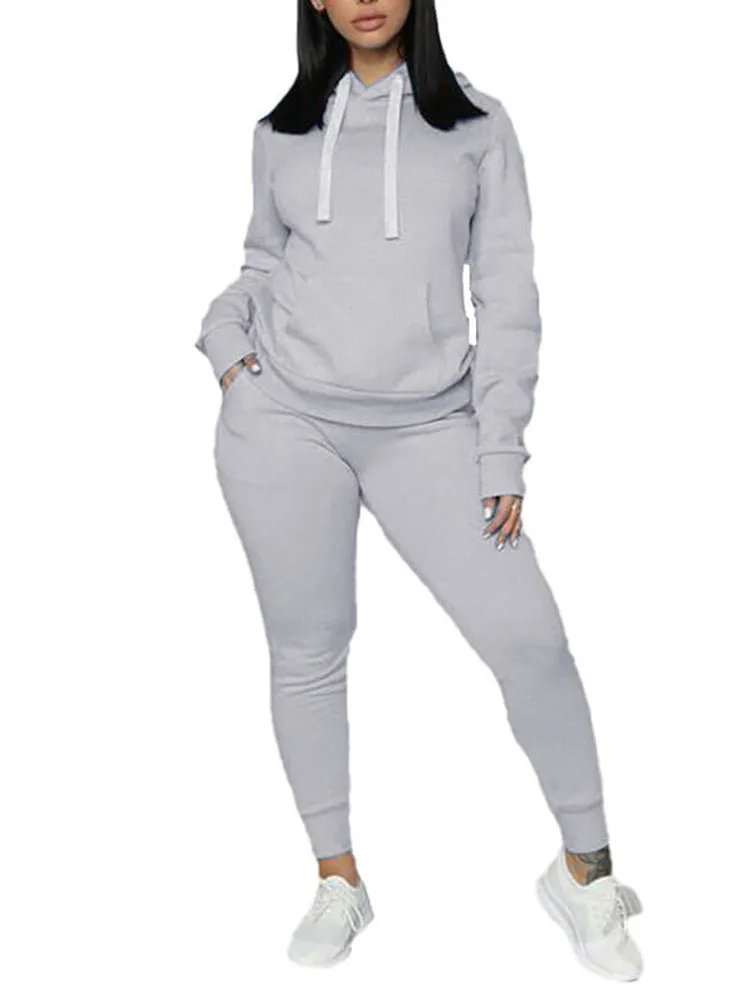 Two Piece Long Sleeve Hooded Sweatshirt Sweatpants