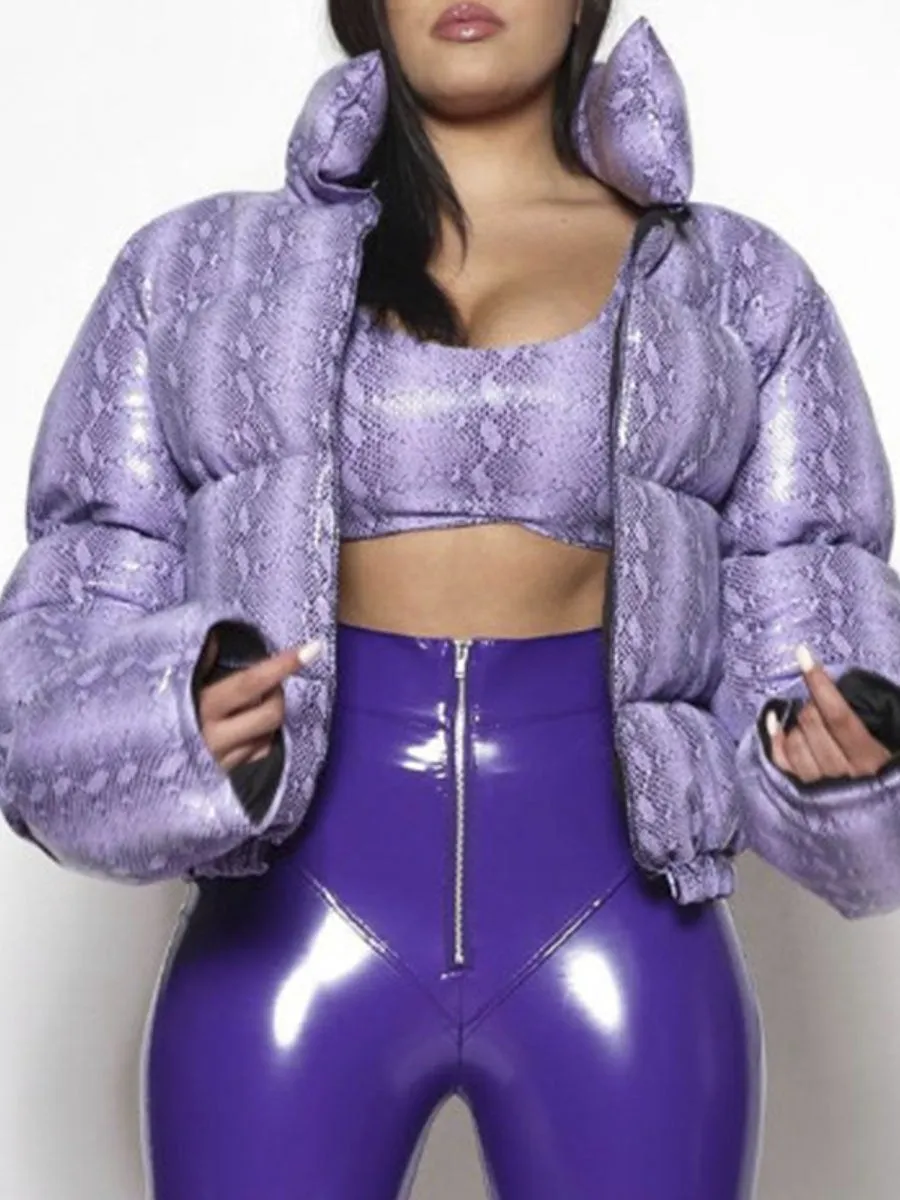 Very Stylish Short Parka - Purple