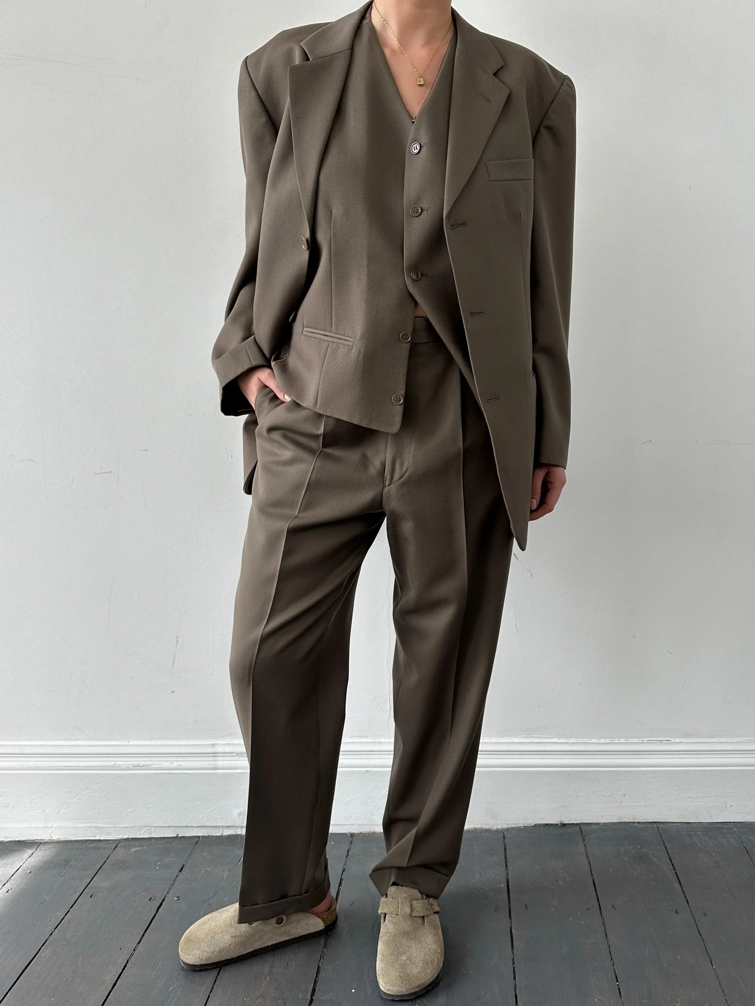 Vintage Three Piece Single Breasted Suit - 40S/W32