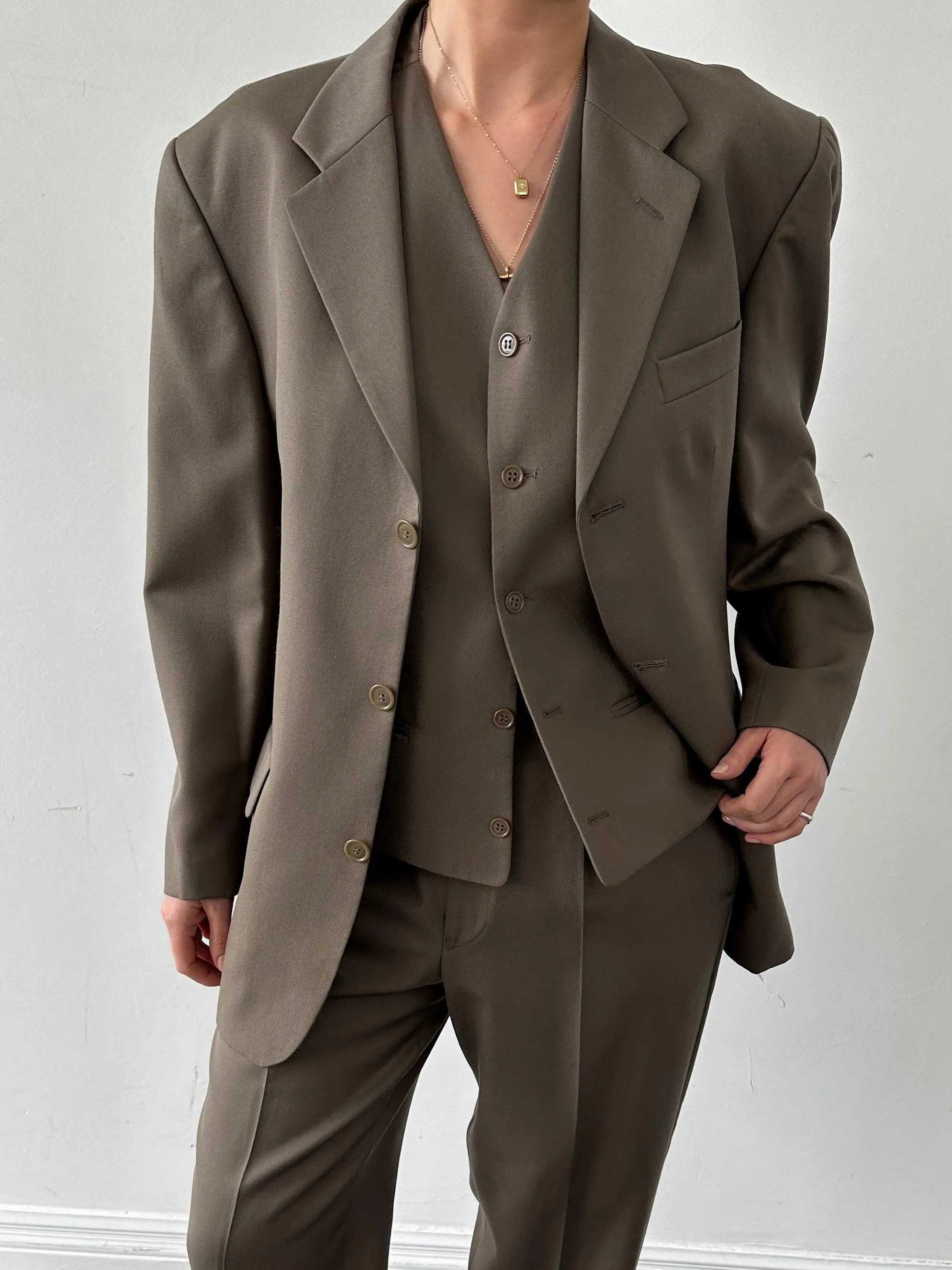 Vintage Three Piece Single Breasted Suit - 40S/W32