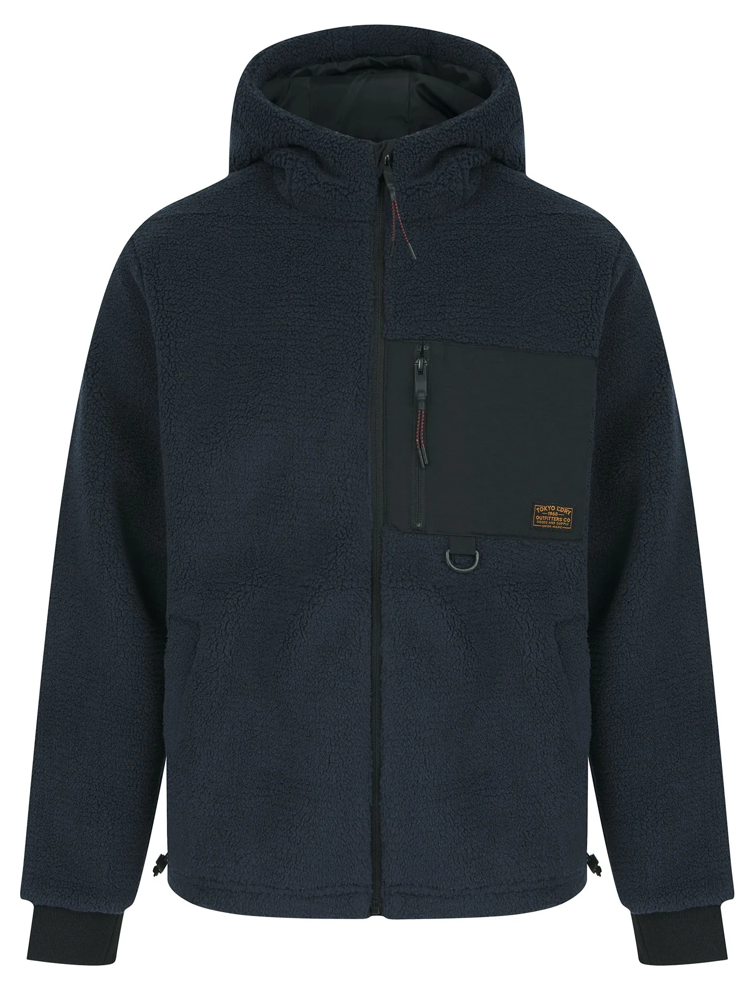 Wafai Hooded Teddy Borg Fleece Jacket Top in Sky Captain Navy - Tokyo Laundry