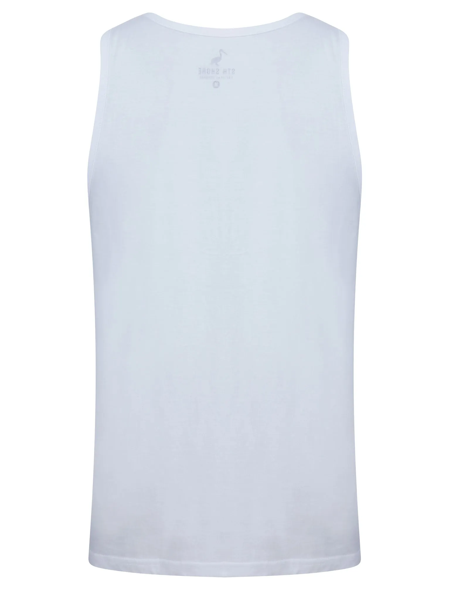 WC Cali Motif Print Cotton Vest Top in Optic White - South Shore