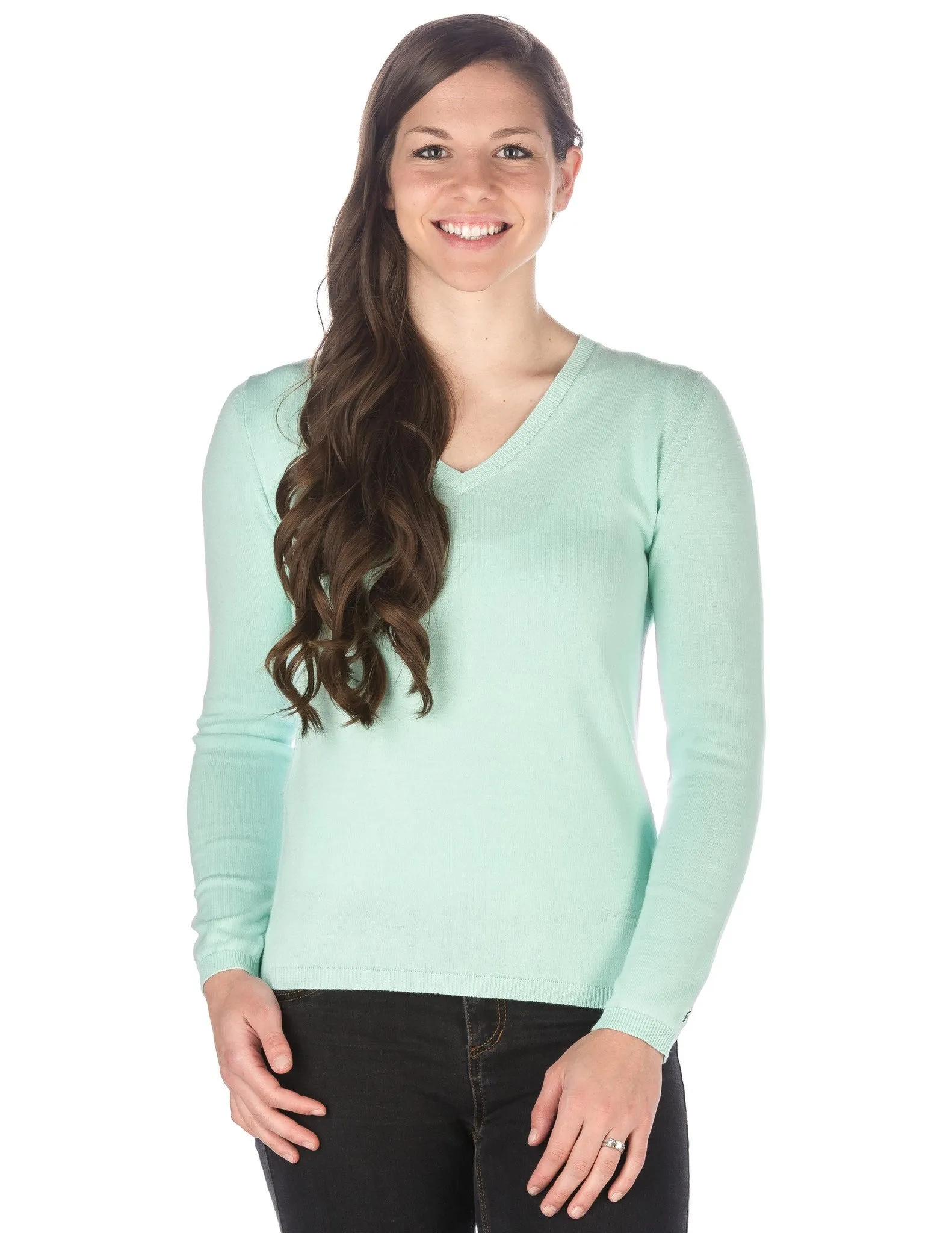 Women's 100% Cotton V-Neck Essential Sweater