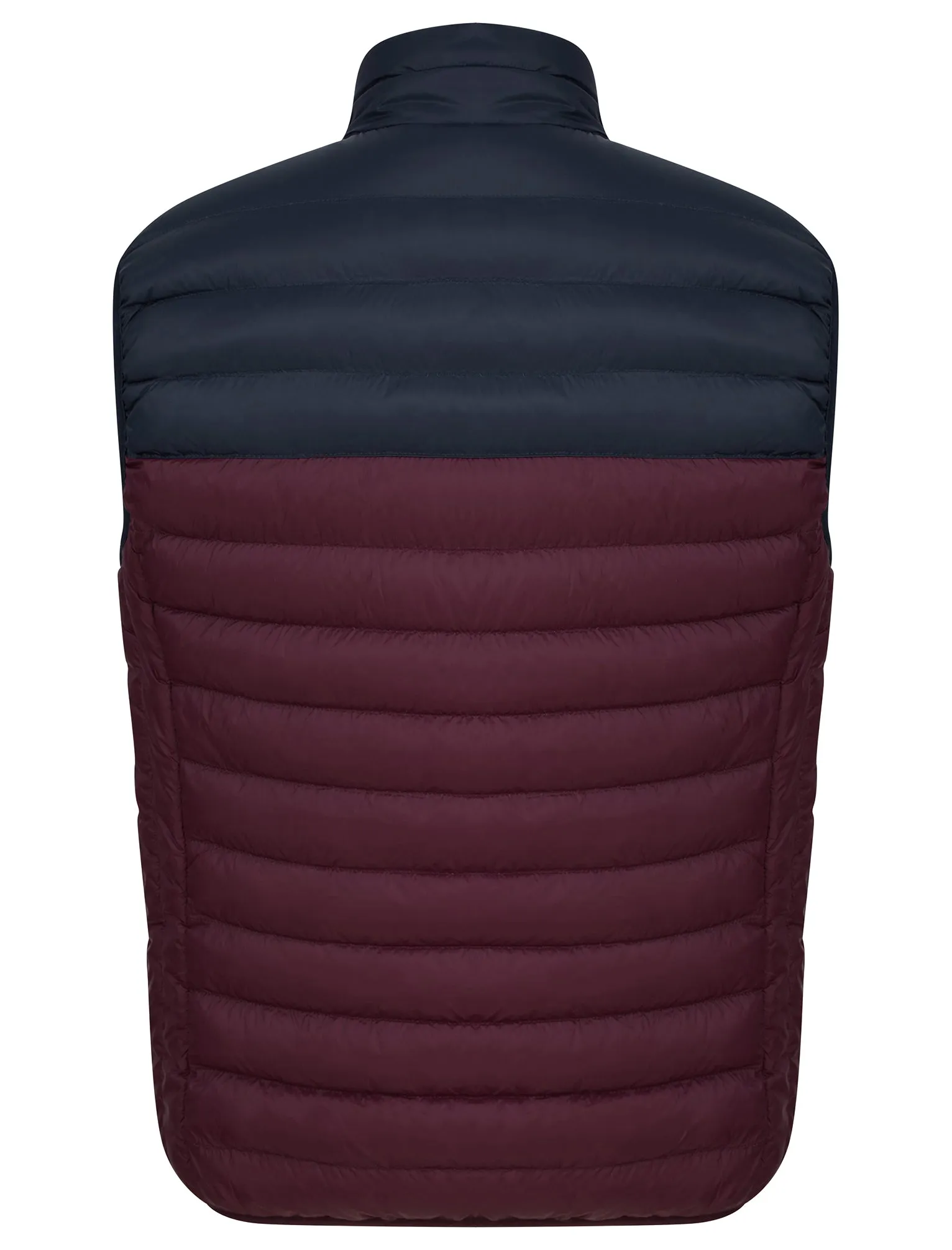 Yestin Colour Block Quilted Puffer Gilet with Fleece Lined Collar in Tawny Port - Tokyo Laundry