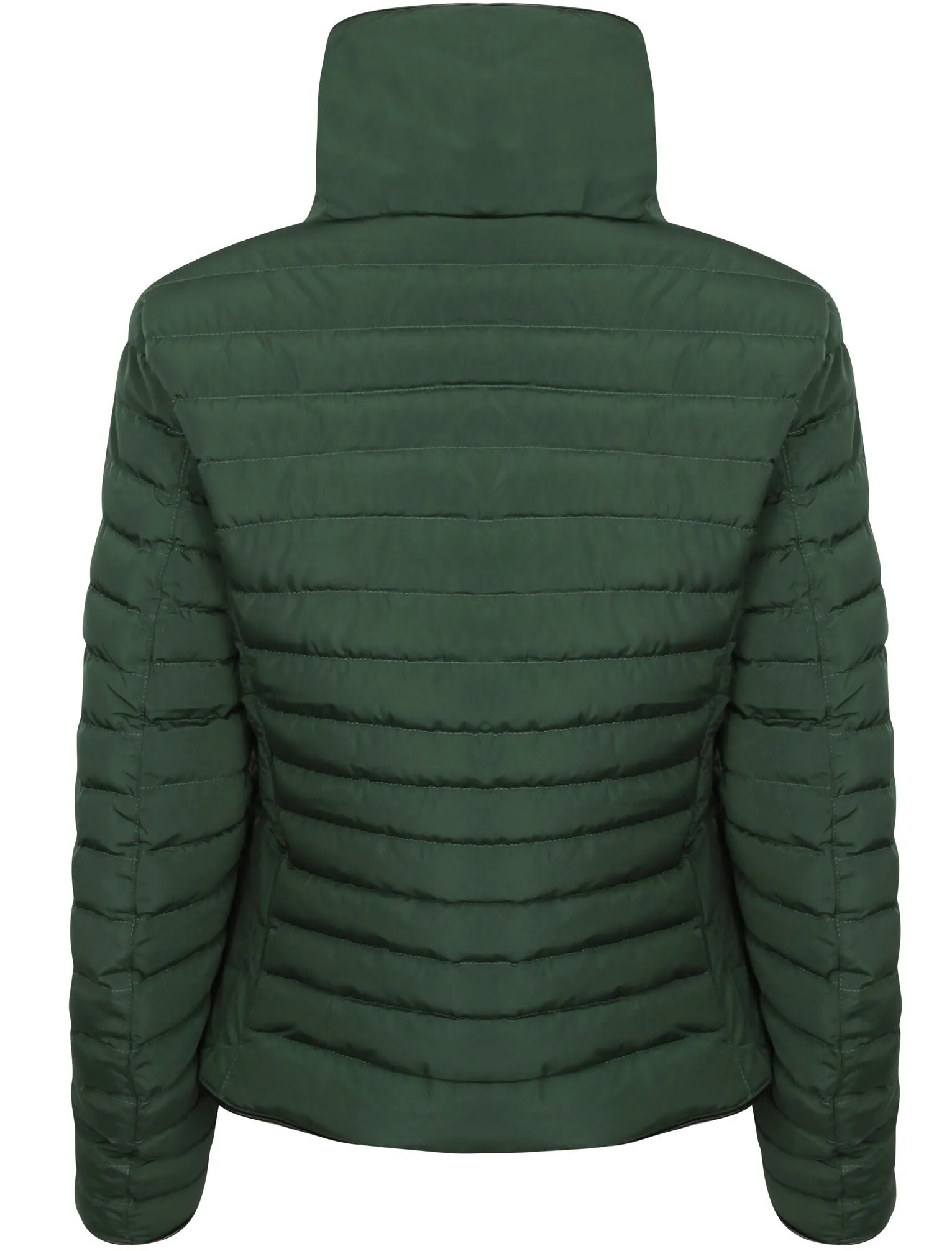 Zelda 2 Funnel Neck Quilted Jacket in Dark Green - Tokyo Laundry